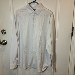 Peter Millar Summer Comfort Plaid Check Button Collared Long Sleeve Dress Shirt